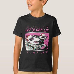 おもしろいポッサムラクーンレッツゴミ通りピンクChri Tシャツ