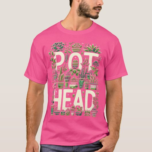 おもしろいポット植物かわいい多肉性のおもしろい庭 Tシャツ (正面)