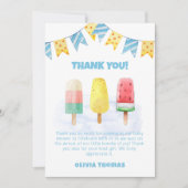 おもしろいポップクル準備アイスポップ・アートのクリームベビーシャワー サンキューカード (正面)