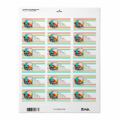 おもしろいポップコーン;明るいレインボーストライプズ ラベル (フルシート)