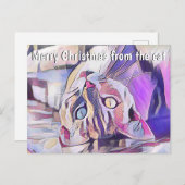 おもしろいポップ・アートのアートメリークリスマスホリデー ポストカード (正面/裏面)