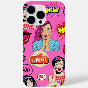 おもしろいポップ・アートのア鮮やかートの可愛いピンクガーリー色 Case-Mate iPhone 14 PRO MAXケース