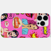 おもしろいポップ・アートのア鮮やかートの可愛いピンクガーリー色 Case-Mate iPhoneケース (裏面 (横))