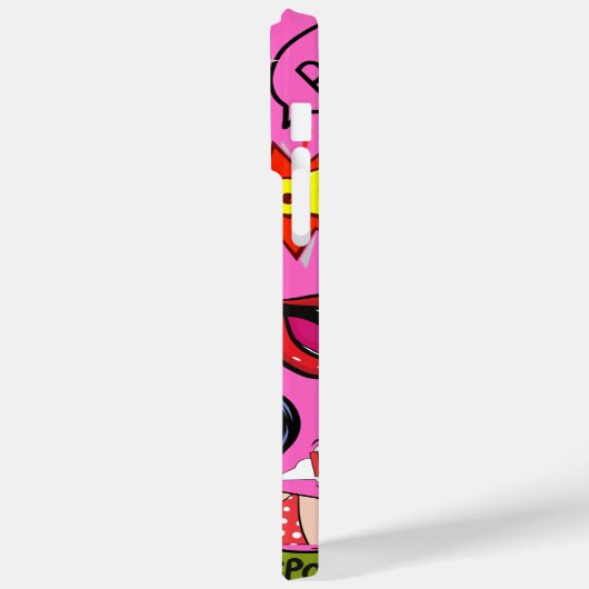 おもしろいポップ・アートのア鮮やかートの可愛いピンクガーリー色 Case-Mate iPhoneケース (裏面 / 左)