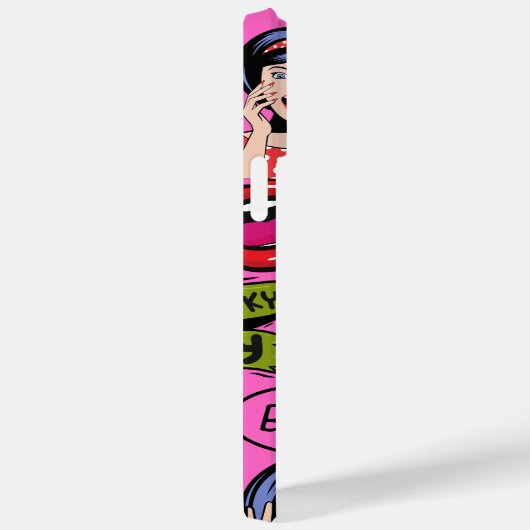 おもしろいポップ・アートのア鮮やかートの可愛いピンクガーリー色 Case-Mate iPhoneケース (裏面 / 右)