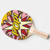おもしろいポップ・アートのレトロ漫画ブックスーパーヒーローモダン 卓球ラケット (横)