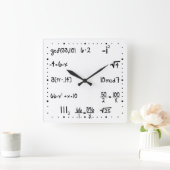 おもしろいポップ・アートの数学の天才 スクエア壁時計 (ホーム)