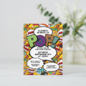 おもしろいポップ・アートの準備シャワー漫画本 インビテーションポストカード (スタンド正面)