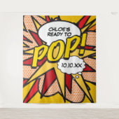 おもしろいポップ・アートのReady to Baby Showerフォトブース タペストリー (正面)