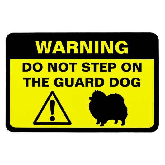 おもしろいポメラニア犬ガードドッグ警告標識 マグネット (横)