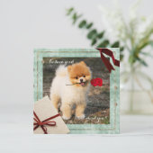 おもしろいポメラニア犬クリスマス私は良いフラットカードだった シーズンカード (スタンド正面)
