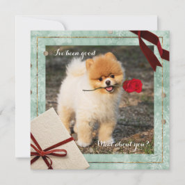 おもしろいポメラニア犬クリスマス私は良いフラットカードだった シーズンカード