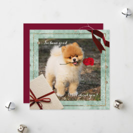 おもしろいポメラニア犬クリスマス私は良いフラットカードだった シーズンカード