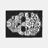 おもしろいポメラニア犬スカルドッグスケルトンハロウィーン フリースブランケット (正面(横))