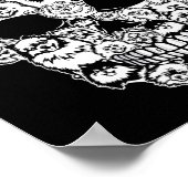 おもしろいポメラニア犬スカルドッグスケルトンハロウィーン ポスター (角)