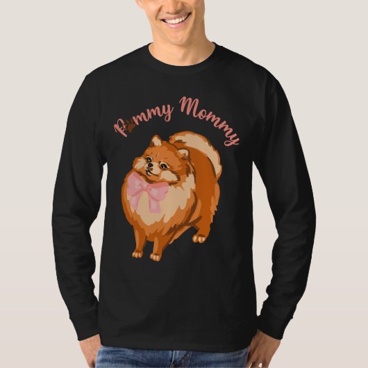 おもしろいポメラニア犬ドッグポンマイママ Tシャツ (正面)