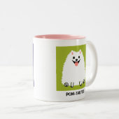 おもしろいポメラニア犬感じのふわふわしたPOM – タスティックカスタム ツートーンマグカップ (正面右)