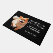 おもしろいポメラニア犬犬が2回ノックする必要なし ドアマット (アングル)