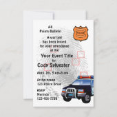 おもしろいポリス誕生日退職パーティの招待状 招待状 (正面)