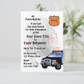 おもしろいポリス誕生日退職パーティの招待状 招待状 (スタンド正面)