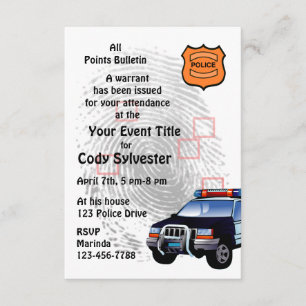 おもしろいポリス誕生日退職パーティの招待状 招待状