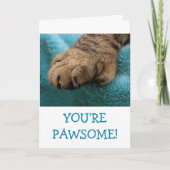 おもしろいポーソームキャットポー誕生日 カード (正面)