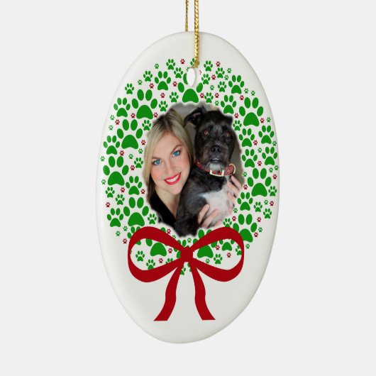 おもしろいポープリントリースフォトフレームクリスマス セラミックオーナメント (右)