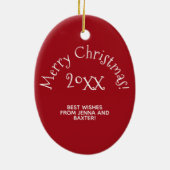 おもしろいポープリントリースフォトフレームクリスマス セラミックオーナメント (裏面)