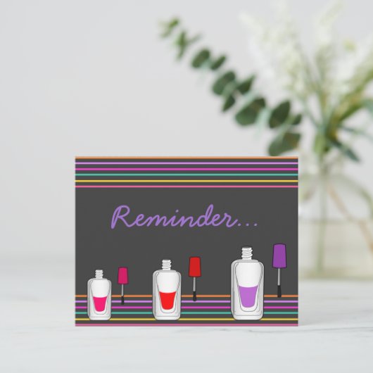 おもしろいポーランド爪、 ネイルまたはハイルサロンアポイントメントアラーム ポストカード (スタンド正面)