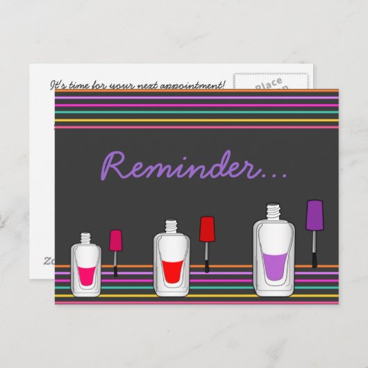 おもしろいポーランド爪、 ネイルまたはハイルサロンアポイントメントアラーム ポストカード (正面/裏面)