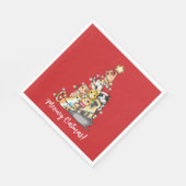 おもしろいマイオウィカタマスキャッツクリスマスツリーカスタム スタンダードランチョンナプキン (角)