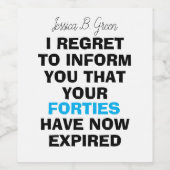 おもしろいマイルストーン誕生日ギフト, 50th ワインラベル (シングルラベル)