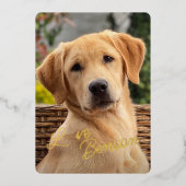 おもしろいマイ最高のフレンド写真ラブポープリント 箔シーズンカード (正面)