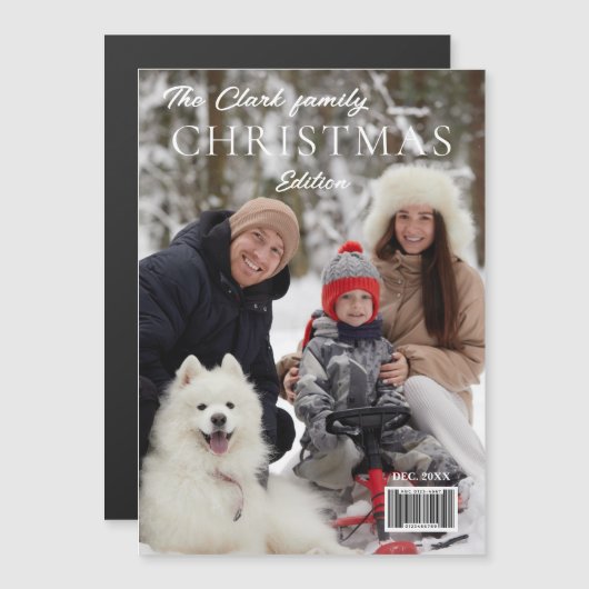 おもしろいマガジンカバースタイルクリスマスフォト (正面/裏面)