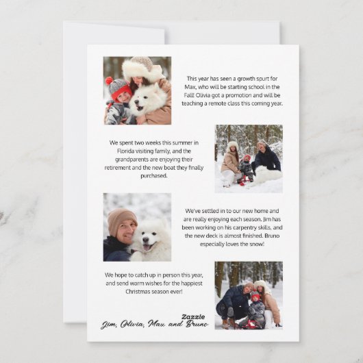 おもしろいマガジンカバースタイルクリスマスフォト シーズンカード (裏面)