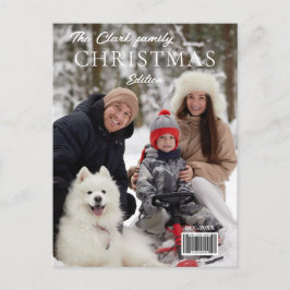 おもしろいマガジンカバースタイルクリスマスフォト シーズンポストカード