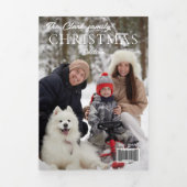 おもしろいマガジンカバースタイルクリスマスフォト 三つ折りカード (カバー)