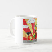 おもしろいマグカップを持つ子供 コーヒーマグカップ (正面左)