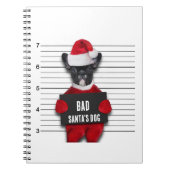 おもしろいマグショットのクリスマスバートサンタの犬 ノートブック (正面)