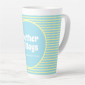 おもしろいマザーオブボーイズパステルストライプラテマグ カフェラテマグ (右アングル)