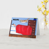 おもしろいマザーズ猫カード カード (黄色い花)