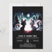 おもしろいマジカルキャット誕生日 招待状 (正面)