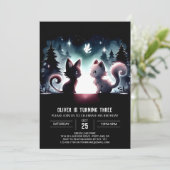 おもしろいマジカルキャット誕生日 招待状 (スタンド正面)