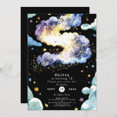 おもしろいマジカル宇宙誕生日 招待状 (正面/裏面)