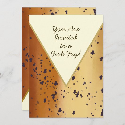 おもしろいマスモダン形魚フライ 招待状 (正面/裏面)