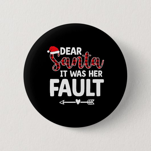 おもしろいマッチングカップル彼の彼女用パジャマ 缶バッジ (正面)