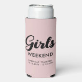 おもしろいマッチングガールズウィークエンドトリップ旅行先 スリム缶クーラー (Seltzer裏面)