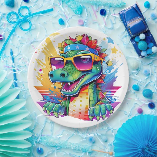 おもしろいマッチング誕生日ワニパーティー ペーパープレート (パーティー)