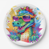 おもしろいマッチング誕生日ワニパーティー ペーパープレート (正面)