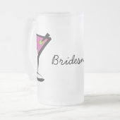 おもしろいマティーニホットピンク フロストグラスビールジョッキ (正面左)